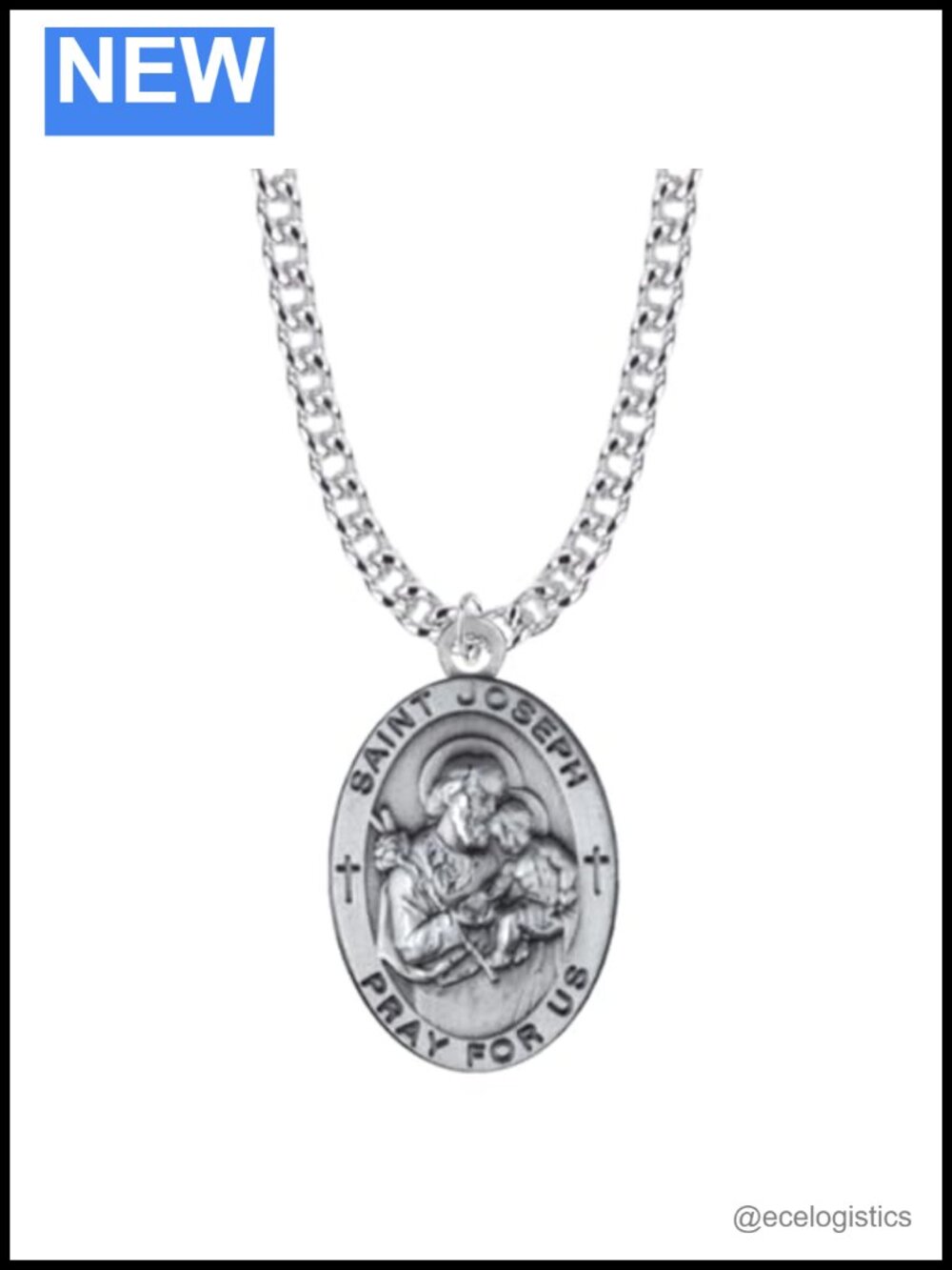 Sterling Silver Patron Saint Necklace Christian Catholic Religious Pendant